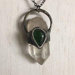 "Rhiannon" Quartz & Chrome Diopside Necklace